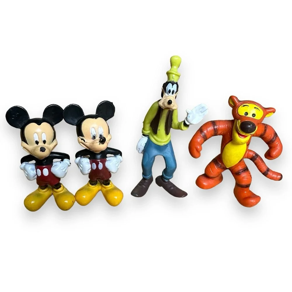 Vintage Disney Lot of  Toy Action Figures Tigger Mickey Mouse Goofy Cake Toppers